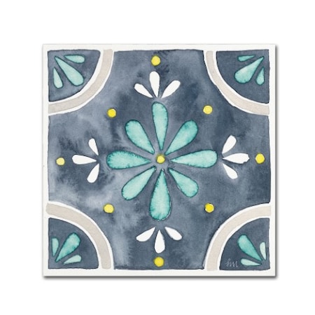 Laura Marshall 'Garden Getaway Tile I Blue' Canvas Art,24x24